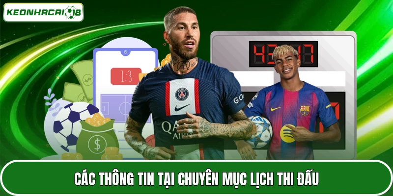 Các thông tin tại chuyên mục lịch thi đấu