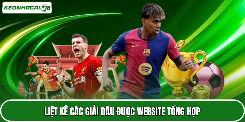 Liệt kê các giải đấu được website tổng hợp